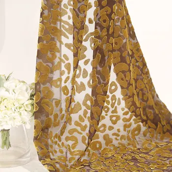 1.4 m*1m Afrika Dantel Kadife Kumaş Yanmış Brokar Kadife Kumaş Elbise için DIY Dikiş Giyim