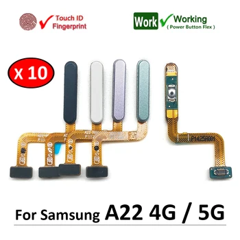 10 Adet Orijinal Parmak İzi Sensörü Ev Dönüş Anahtarı Menü Düğmesi şerit kablo Kablosu Samsung Galaxy A22 4G 5G A225F A226B