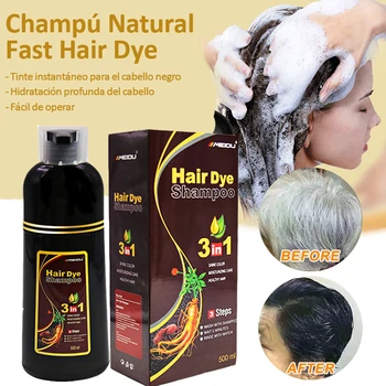 100 adet / grup Toptan Saç Boyası Şampuan Saç Bakım Ürünleri Yıkanabilir Boya Kahverengi 5 Dak Zencefil 3 İn 1 Hızlı Siyah Saç Rengi Şampuan