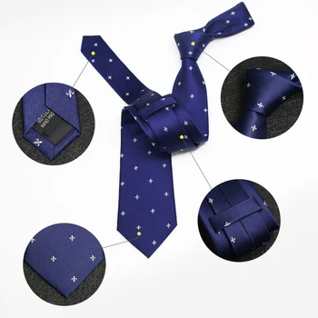 100 İPEK Kravat Erkekler İçin Lüks Marka Kravat Erkek %100 % İpek Tasarımcı İş Kravat Siyah Mavi Erkek Bluz Düğün Aksesuarları Gravata