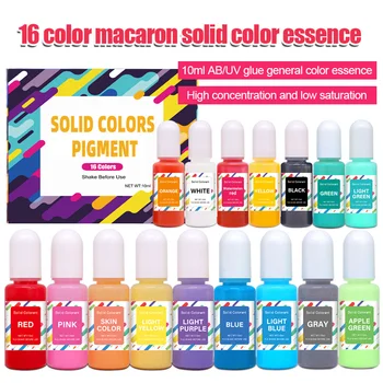 16 Renkler 10ml Düz Renk Reçine Pigment Yağlı Sıvı Boya DIY UV Epoksi Reçine Kalıp Takı Yapımı Araçları Alkol Mürekkep El Yapımı El Sanatları