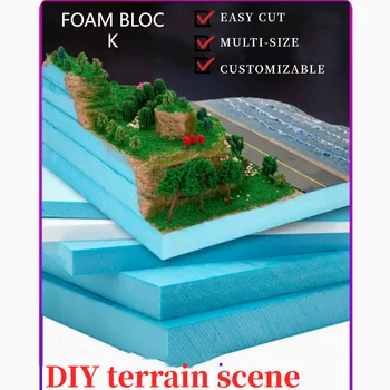 2 adet Yüksek Yoğunluklu Sert köpük levha Köpük Blok DIY Kum Masa Modeli Malzeme Dağ Manzarası için