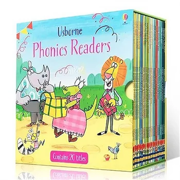 20 kitap Usborne phonics okuyucular hediye kutu seti Ünlü İngilizce Kitap Çocuk Eğitici yatmadan hikaye resimli kitap 4-8 yıl