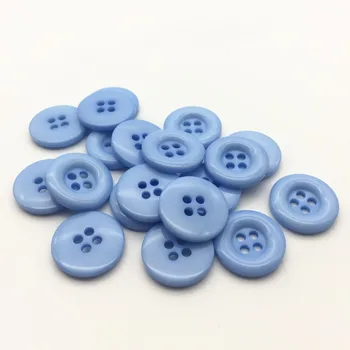 200 adet Mavi Renk Reçine 4 Delik Yuvarlak Düğmeler Dikiş Aksesuarları El Sanatları Bezemeler Cardmaking