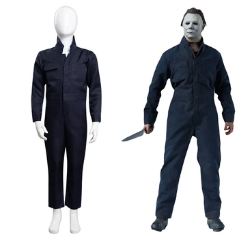 2021 Film Cadılar Bayramı Öldürür - Michael Myers Cosplay Kostüm Kıyafetler Çocuk Çocuk Cadılar Bayramı Karnaval Elbise