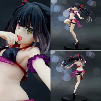 21 CM TARIHI A canlı Anime FigureTokisaki Kurumi PVC Action Figure Seksi Mayo Bikini Kız Koleksiyonu Oyuncaklar Hediye