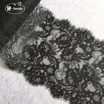 300CM *23.5 cm Siyah Kirpik Dantel Trim Çiçekler İç Çamaşırı Sutyen Dekor Dikiş Dantel Kumaş Elbise DIY Aksesuarları RS2510