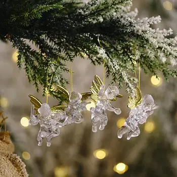 4 Adet Noel Melek Kolye Noel Ağacı askı süsleri Açık Melek Bebek Noel Dekorasyon Düğün Parti Hediyeler