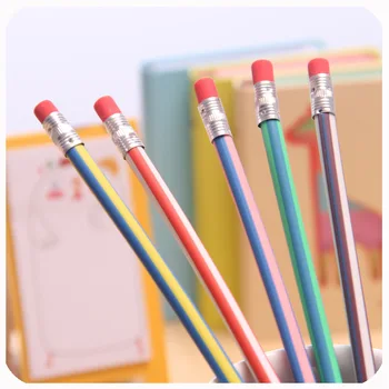5 adet Renkli Sihirli Bendy Esnek Yumuşak Silgi ile kalem Öğrenci Kalem Kawaii Okul Kırtasiye Ofis Yazma Malzemeleri Çocuk hediye