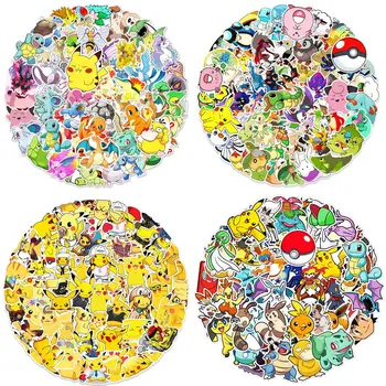 50 adet / 100 adet Karikatür Anime Pokemon Graffiti Araç Telefonu Bavul Tablet Dizüstü Dekoratif Su Geçirmez Etiket DIY Oyuncak Kawaii Hediye