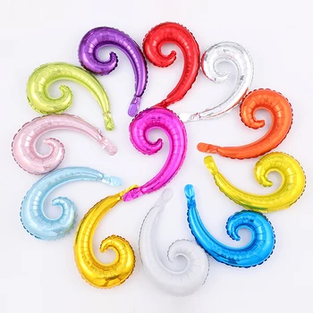 50 adet Gökkuşağı Şeker Renk Sihirli Spiral Dalga Eğrisi Folyo Balonlar Büküm Şekli Globos Düğün Doğum Günü Partisi Süslemeleri