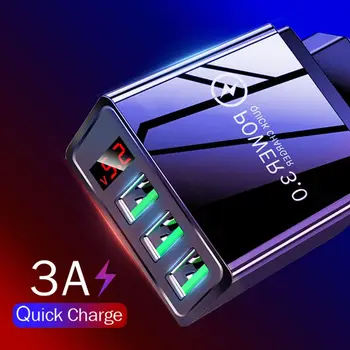 5V 3A Dijital Ekran USB Şarj Cihazı Hızlı şarj 3.0 iPhone 1312 pro Xiaomi Samsung Huawei Hızlı Şarj Duvar Telefonu Şarj Cihazı