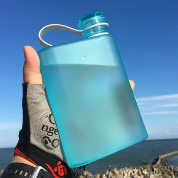 A6 A5 Kağıt Su Şişesi BPA ÜCRETSİZ Plastik Düz Su Şişesi Seyahat Düz Şişe Taşınabilir Spor Notebook Pad İçecek Şişeleri Şişesi