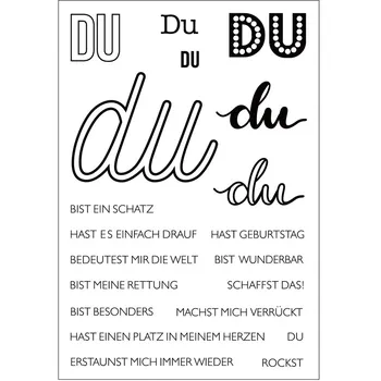 Alman kelime Tamponlar Saydamları Mühür Arka Plan Damga Scrapbooking Temizle Pullar Kart Yapma Diy