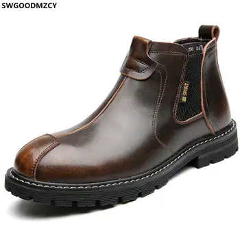 Ankle Boots Homme Leather Shoes Men Chelsea Boots Men Motorcycle Boots Man Luxury Shoes for Man 2022 зимние ботинки мужские