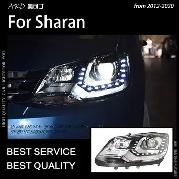 Araba Styling için Kafa Lambası Sharan Farlar 2012-2020 Sharan LED Far MPV DRL Hıd Melek Göz Bi Xenon Işın Aksesuarları