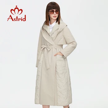 Astrid 2022 kadın sonbahar kış ceket kadın parkas sıcak Uzun Palto Kuşaklı yastıklı mont Kapşonlu parkas kadın Giyim