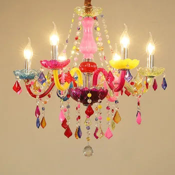 Avrupa tarzı çocuk Odası Avize Kız Prenses yatak odası lambası Yaratıcı Retro Yaygın Kahve Bar Renk Kristal Lamba