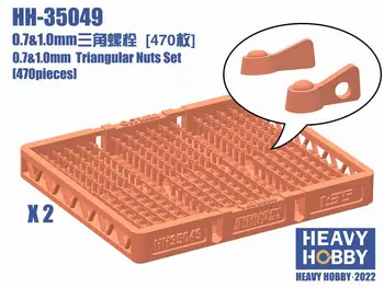 Ağır hobi HH - 35049 0.7 & 1.1 mm Üçgen Somun Seti B (470 adet)