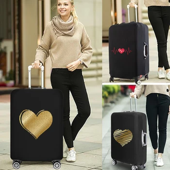 Aşk Desen Elastik Bagaj Koruyucu Kılıf Bavul için Toz geçirmez Kapak Gövde 18-30 İnç Seyahat Arabası Aksesuarları