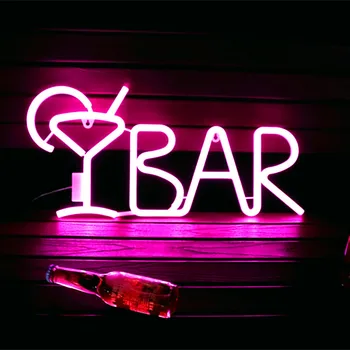 BAR Neon Burcu led ışık Parti Kulübü Restoran Dükkanı Bar Yatak Odası Ev Lambası USB Powered Uzaktan Kumanda Atmosferik Duvar Dekor Hediyeler