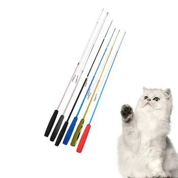 Benzersiz Tasarım Pet İnteraktif Oyuncak Geri Çekilebilir 3 bölümlü Teaser Kedi Değnek olta kamışı Oyuncak (Tüy oyuncaklar Dahil değildir)