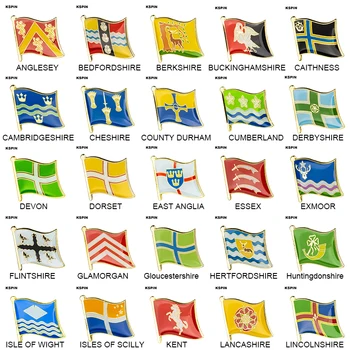 Birleşik Krallık İlçe Bayrağı Rozeti Bayrağı Broş Ulusal Bayrak Yaka Pin Uluslararası Seyahat Pimleri Koleksiyonları
