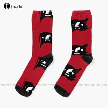 Bizim Bayrak Anlamına Gelir Ölüm Bayrağı Kedi Çorap Funky Çorap Yüksek Kalite Sevimli Zarif Güzel Kawaii Karikatür Tatlı Pamuklu Çorap 1 Çift