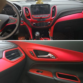 Chevrolet Equinox için İç Merkezi Kontrol panelli kapı Kolu Karbon Fiber Etiketler Çıkartmaları Araba styling Aksesuarları
