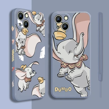 Disney Karikatür Dumbo Telefon Kılıfı İçin Apple iPhone 14 13 12 Mini 11 Pro XS MAX XR X 8 7 6S SE Artı Sıvı Sol Halat Kabuk Fundas