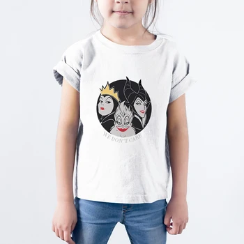 Disney Maleficent T-shirt Kötü Baskı Erkek Kız Renk Tees Moda Kentsel Eğlence Çocuk Giysileri Rahat Rahat Vetement Enfant