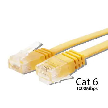 Düz Kedi 6 Ethernet Kablosu-Daha Hızlı Cat5e / Cat5 Düz İnternet Ağ LAN Yama Kablosu Cat6 RJ45 Teller Yönlendirici Modem
