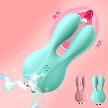 Elektrik Çarpması Tavşan Vibratör Kadınlar için Seks Oyuncak Erkekler 12 Hızları Titreşimli Meme Klitoris Stimülatörü Masajı Kadın Masturbator