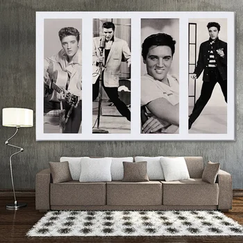 Elvis Presley Kolaj Posteri Rock Şarkıcısı Yıldız Müzisyen Duvar Sanatı resim tuvali Baskı Ofis Oturma Odası Ev Dekor Boyama Hediye