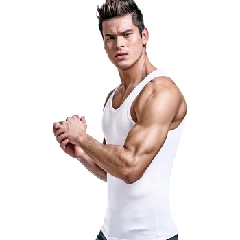 Erkek Fanila İnce Sıkı Yelek Üst Spor Spor Kas Gömlek Fanilalar Modal İç Çamaşırı kolsuz üstler Katı Nefes Tankları