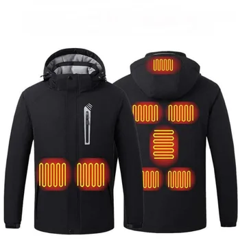 Erkek kadın ısıtmalı ceket USB şarj ısıtmalı soğuk geçirmez açık kış termal sıcak tutan kaban elektrikli 8 alanlar ısıtmalı ceket Yıkanabilir