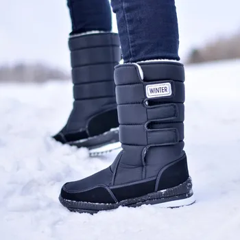 Erkek Kar Botları Artı Boyutu Kürklü pamuklu ayakkabılar Soğuk geçirmez Platformu erkek Kış Ayakkabı Erkek Yüksek Çizmeler Moda Ayakkabı Boyutları 39-47