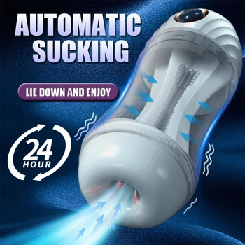 Erkek mastürbasyon kupası Otomatik Emme Gerçek Oral Vajina Vakum Emme Vibratör mastürbasyon için seks oyuncakları Erkekler İçin Oral Seks Seksi Dükkanı