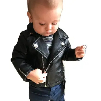 Erkek PU ceket 1-7 yaşında çocuk motosikleti moda elmas kapitone fermuar kız ceket serin Bahar sonbahar Büyük isim satış