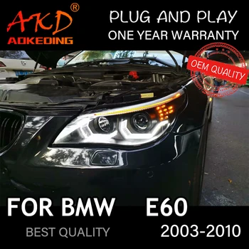 Far BMW E60 2003-2010 Araba автомобильные товары LED DRL Hella 5 Xenon Mercek Hıd H7 520i 523i 530i Araba Aksesuarları