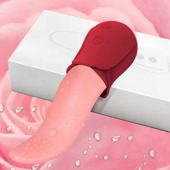 Gül Gerçekçi Dil Yalama Klitoral Stimülasyon Meme Güçlü Stimülatörü Vibratörler Kadın Yetişkin Seks Oyuncakları Kadınlar için Çiftler