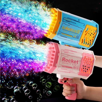 Kabarcık Tabancası Elektrikli Otomatik Sabun Roket Kabarcıklar Makinesi Çocuklar Taşınabilir Açık Parti Oyuncak led ışık Üfleyici Oyuncaklar Çocuk Hediyeler