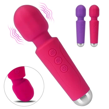 Kadınlar için seks Oyuncak Vajina Klitoris Stimülatörü Taşınabilir masaj sopası AV Sopa 20 Frekans Güçlü Titreşim ve Sessiz