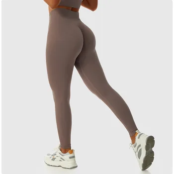 Kadınlar Yoga Tayt Dikişsiz Tayt egzersiz pantolonları Koşu Biker Şort SPOR Giyim Yüksek Bel Karın Kontrol Dantelli Ganimet Pantolon