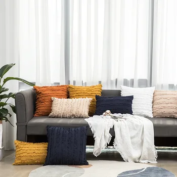 Katı minder örtüsü pamuk keten yastık kılıfı modern minimalist kanepe minder örtüsü ev dekorasyon atmak yastık kılıfı s