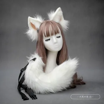 Kawaii Sevimli Kürklü Hayvan Canavar Firkete Şapkalar Kurt Tilki Cosplay Sahne Yumuşak Kedi Kulaklar Lolita Kız Saç Aksesuarı