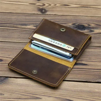 Klasik kart tutucu Erkekler Hakiki Deri Kredi kart tutucu küçük cüzdan Para Çantası KİMLİK Kartı Durumda Mini Çanta Erkek Tarjetero Yeni