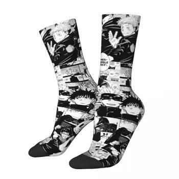 Komik Çılgın Çorap Erkekler için Jujutsu Kaisen Hip Hop Harajuku Mutlu Dikişsiz Desen Baskılı Erkek Ekip Çorap Yenilik Hediye