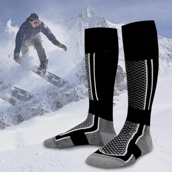 Kış sıcak tutan çoraplar Orta Tüp Kayak Çorap Unisex Erkek kadın Yürüyüş Açık spor çorapları Bisiklet Erkekler Çorap Noktalar futbol çorabı