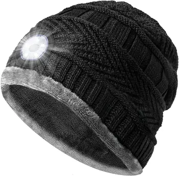 LED bere şapka ışık Çorap Stuffers Hediyeler Erkekler Kadınlar için El Feneri Bere Far Kış Kap Şarj Edilebilir Şapka